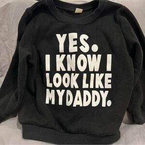 Kids Sweatshirt - Black w/ white lettering, child size 4-5 T